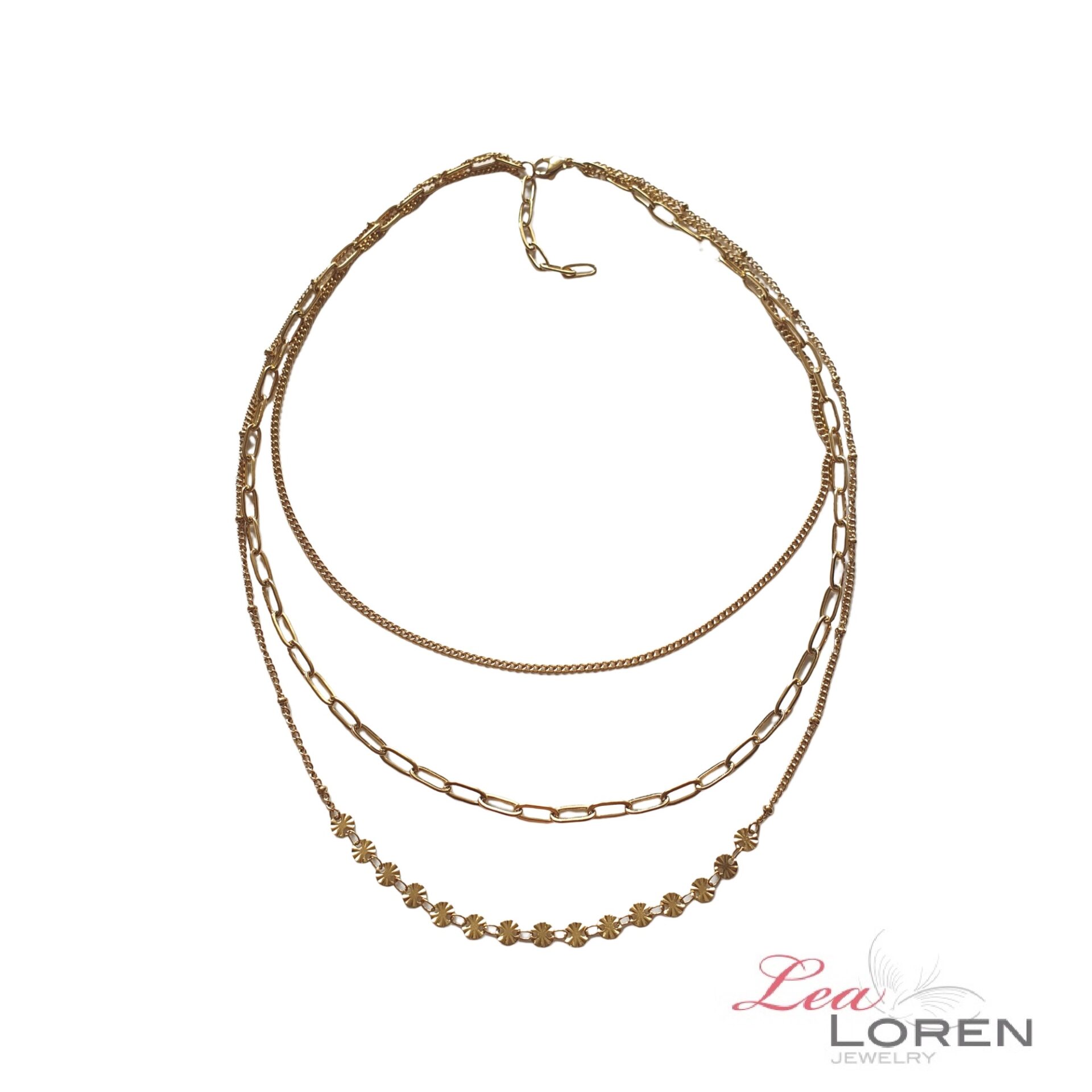 Dreifach Halskette Nefertiti gold