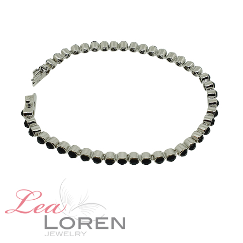 Modernes Tennisarmband Steffi schwarz 17 cm